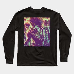 Spooky retro zombie pattern Long Sleeve T-Shirt